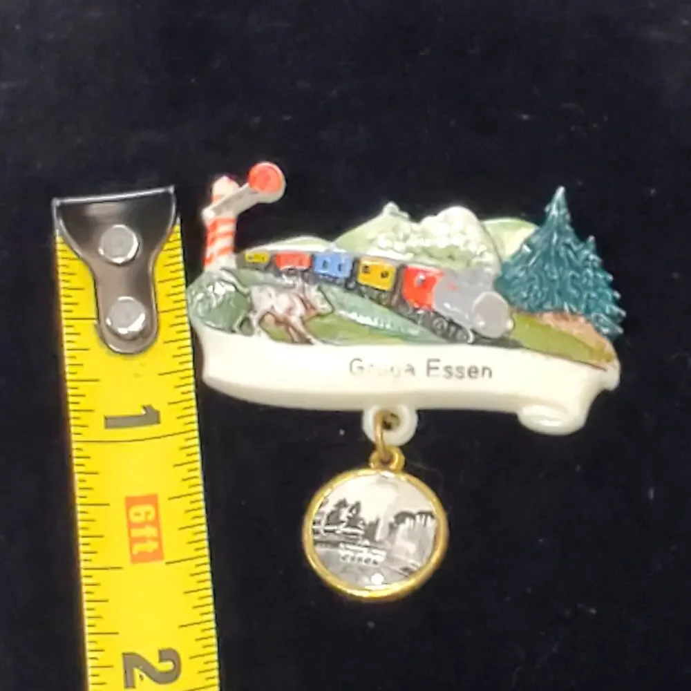 Vintage Original Gruga Essen Celluloid Novelty Brooch Pin 1930s
